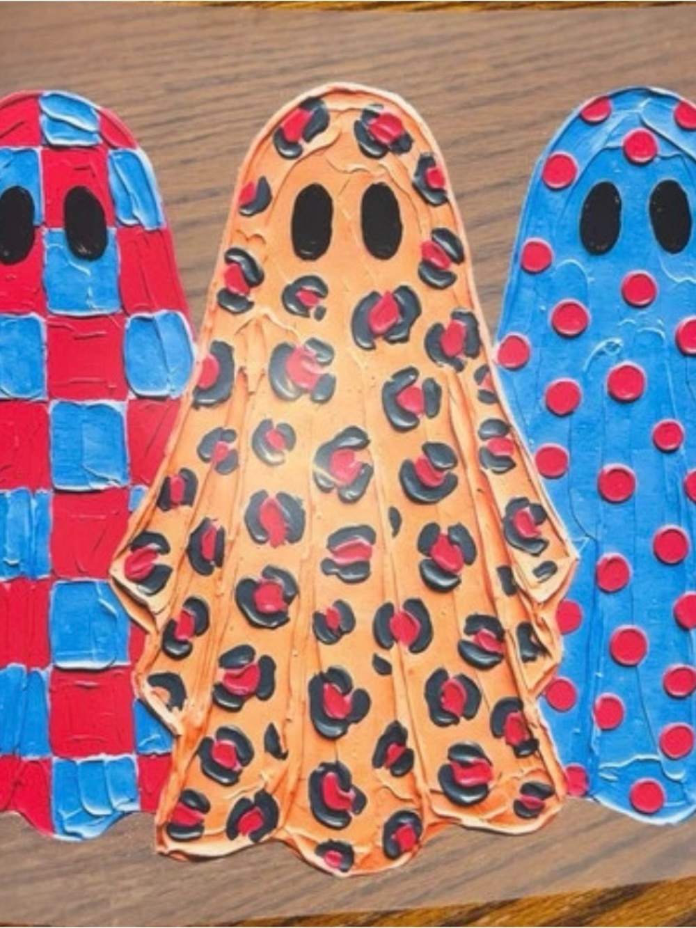 Whimsical Leopard-Print Orange Ghost Art Print
